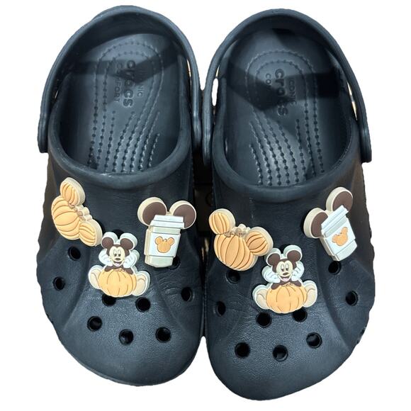 Crocs Unisex Kids Size C12 Navy Blue Classic Clog. Micke Mouse Halloween Charms - Picture 1 of 1